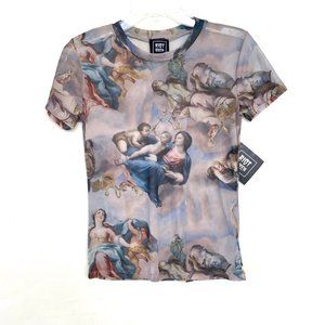 Riot Queen Printed Mesh Top